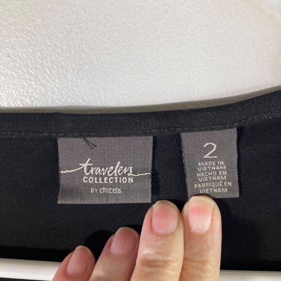 Womens Chicos Travelers Collection Open Cardigan Animal Print Beads L - Picture 6 of 10